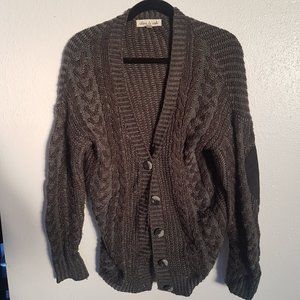 Olive & Oak Gray Oversized Knit Cardigan